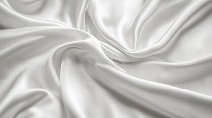 Obraz premium Smooth White Fabric Texture Background, Featuring Elegant Silk or Satin Cloth for a Luxury Feel