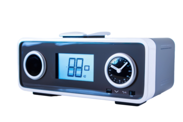 Digital Clock Radio Featuring High-Tech Design and Blue LED Display