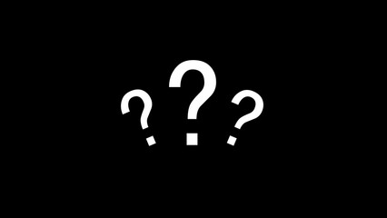 Question mark animation with black background