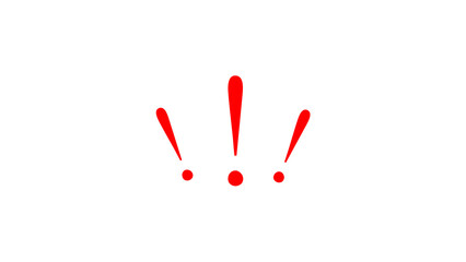 Exclamation mark sign icon animation with withe background