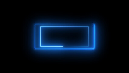 Fototapeta premium Neon Rectangle Border .Blue and pink neon rectangle frame. Black background 4k animation