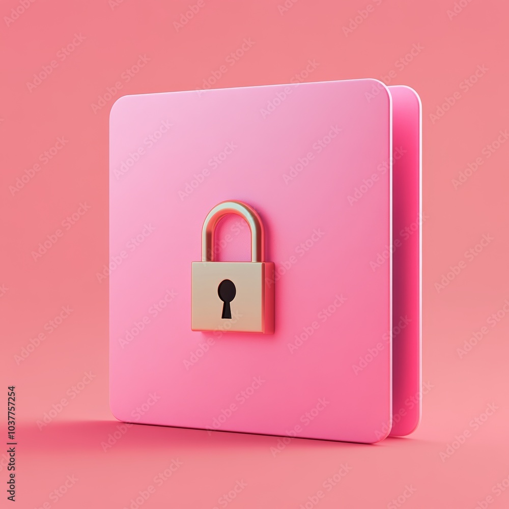 Poster abstract 3d icon of a folder with a lock, representing secure information management, isolated on a 