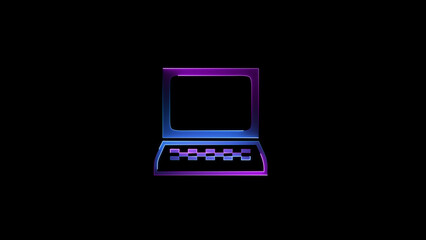 phone with laptop,glowing neon laptop icon illustration 