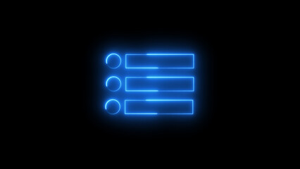 glowing neon light menu bar illustration