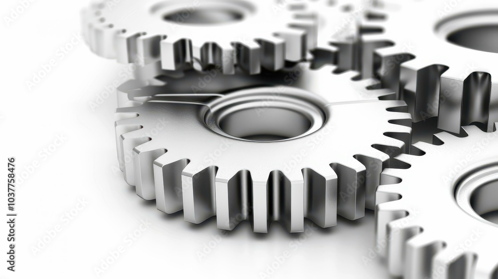 Poster a captivating display of interlocking gears, illustrating the intricate beauty of mechanical enginee