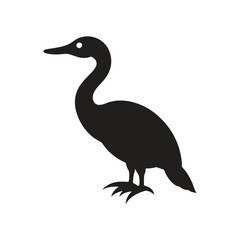 Ahinga bird silhouette vector style with white background.