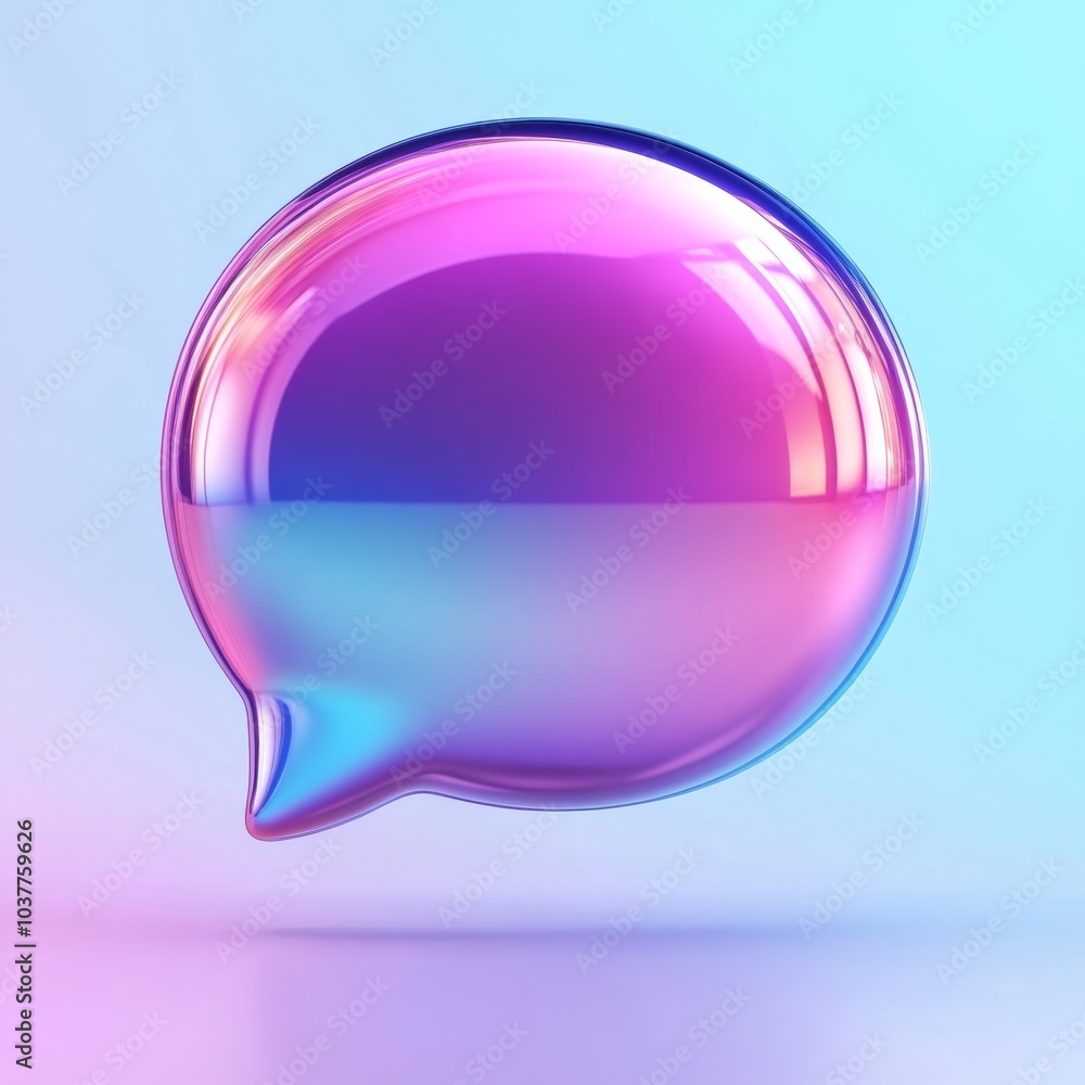 Poster isolated 3d icon of a chat bubble, designed to represent conversation and communication, rendered in