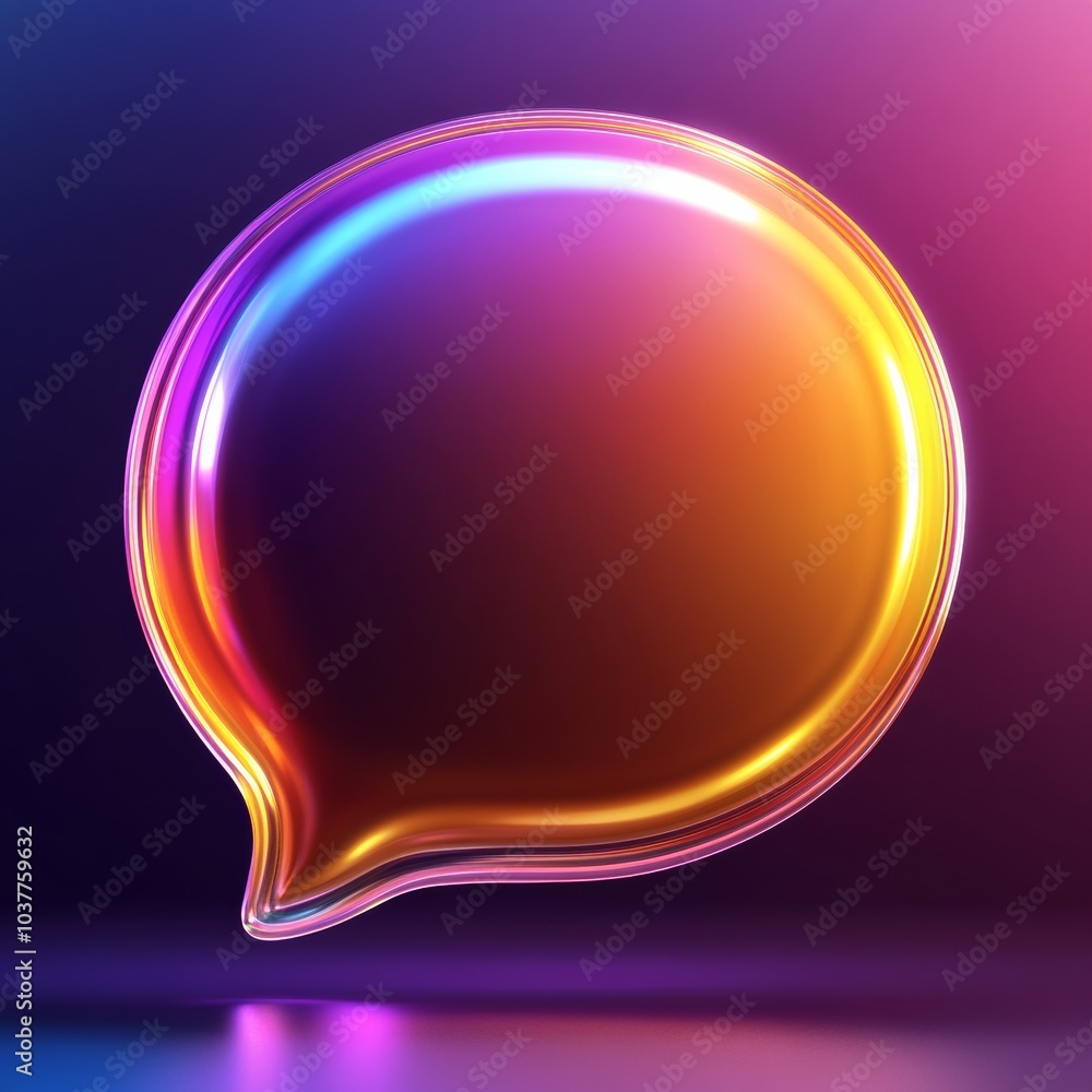 Poster isolated 3d icon of a chat bubble, designed to represent conversation and communication, rendered in