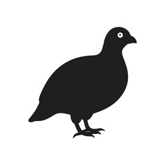 Quail bird silhouette vector style with white background.
