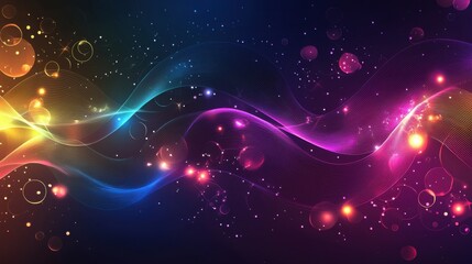 Fototapeta premium Abstract Vibrance: Waves and Circles in Colorful Harmony