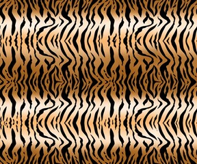 Tiger pattern designs are used for prints and textiles, fashion and interior decoration.