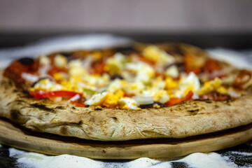 Authentic Portuguese pizza prepared with classic ingredients. Vera pizza 