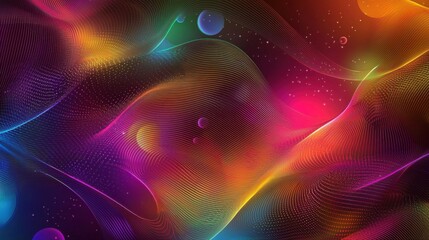 Fototapeta premium Abstract Vibrance: Waves and Circles in Colorful Harmony