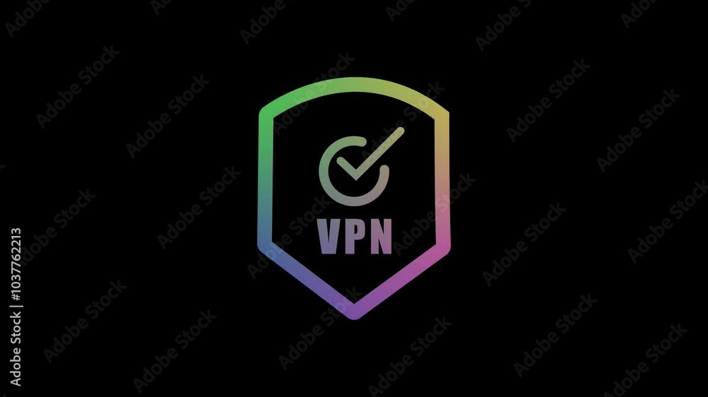 Poster animated vpn symbol with shield icon. animated vpn symbol with shield icon.