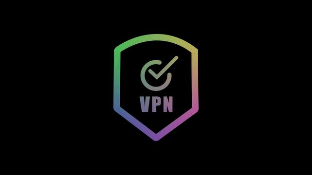 Animated VPN symbol with Shield Icon.  Animated VPN symbol with Shield Icon. 