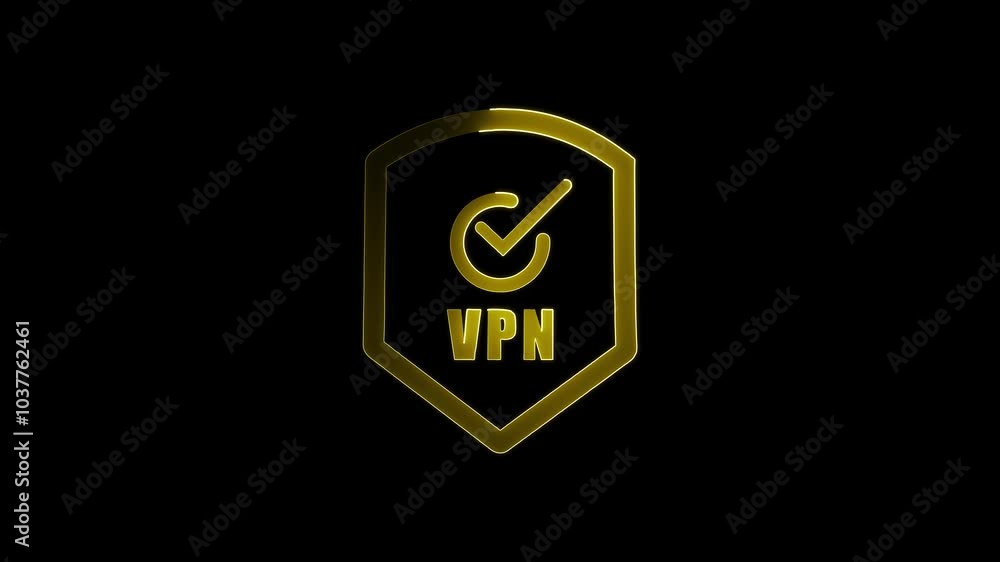 Poster animated vpn symbol with shield icon. animated vpn symbol with shield icon.