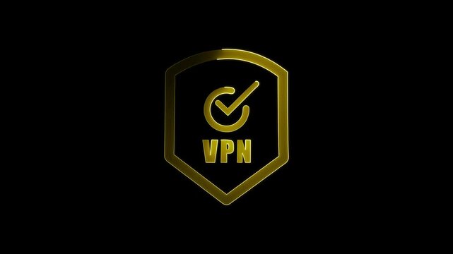 Animated VPN symbol with Shield Icon.  Animated VPN symbol with Shield Icon. 