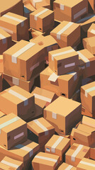 Fototapeta premium 3D illustration moving boxes, Mortgages, Moving, New Location
