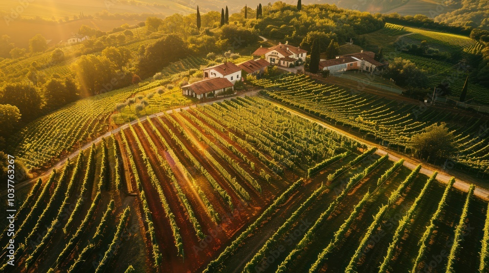 Sticker Vineyard Sunset