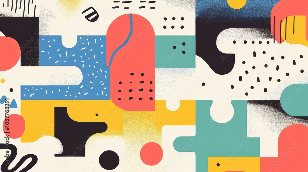 Poster discover a vibrant cartoon doodle puzzle icon with smooth animations and unique textures that captiv