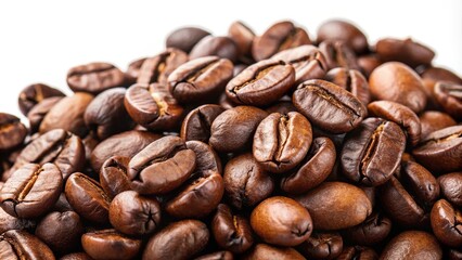 Fototapeta premium Macro shot of coffee power spread isolated on white background