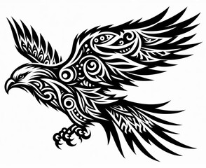Fototapeta premium TRIBAL TATOO トライバル タトゥ 刺青 和柄 鷹 hawk 