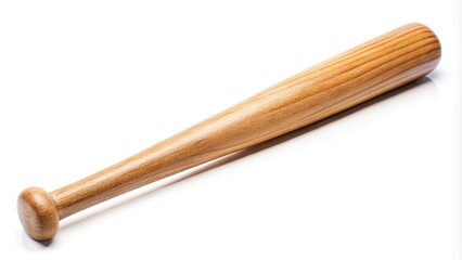 Naklejka premium macro wooden baseball bat isolated on white background