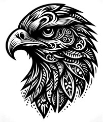 Fototapeta premium TRIBAL TATOO トライバル タトゥ 刺青 和柄 鷹 hawk 