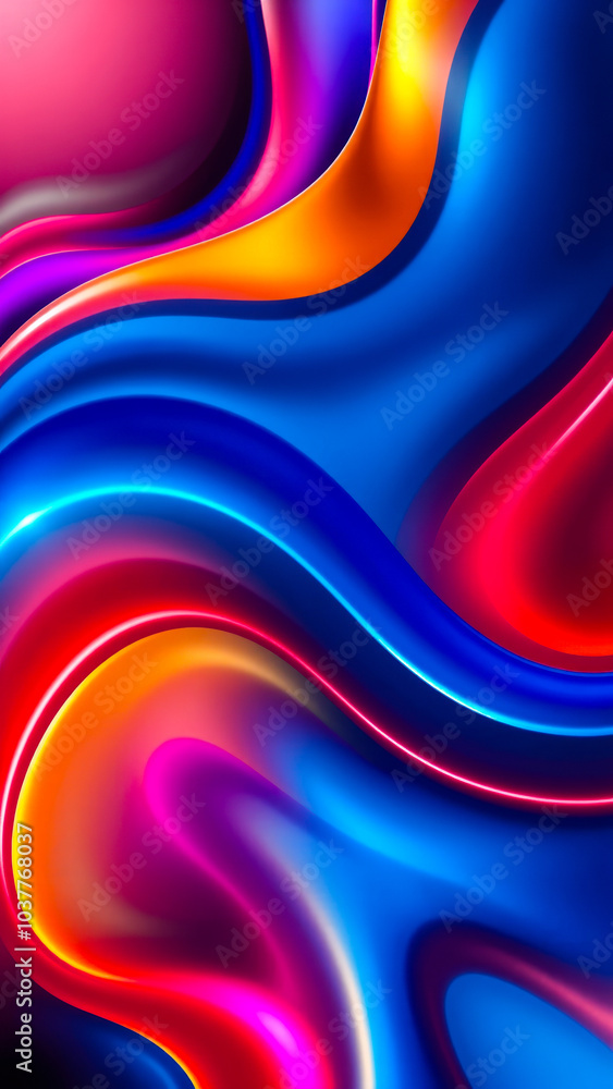 Canvas Prints curvy abstract design vibrant colors