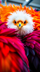 Obraz premium bird surrounded by vibrant feathers