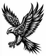 Fototapeta premium TRIBAL TATOO トライバル タトゥ 刺青 和柄 鷹 hawk 