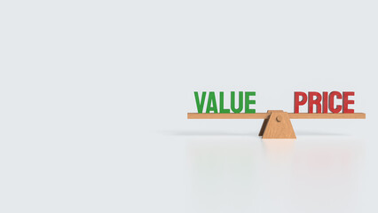 The price and value text for Business concept 3d rendering.