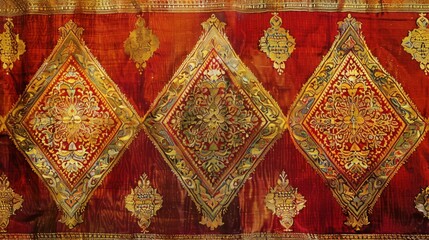 Elegant Thai Ceremonial Fabric Pattern