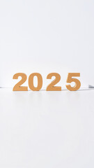 golden numbers representing the year 2025