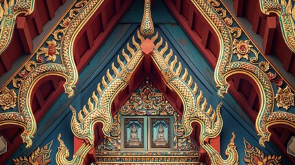 Traditional Thai Architecture with Intricate Patterns