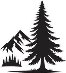 Pine Tree icon silhouette vector illustration