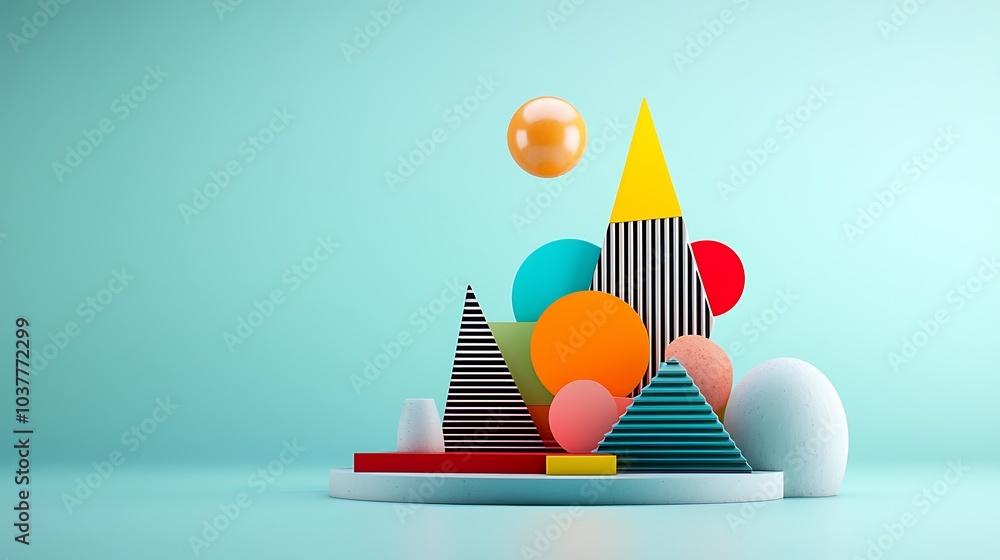 Aufkleber abstract artwork showing the relationship between numbers and shapes