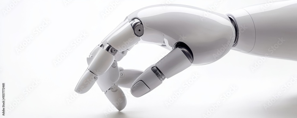 Aufkleber close-up of a robotic hand demonstrating advanced technology and precision in design, showcasing inn