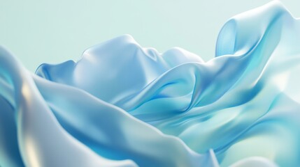 Obraz premium Elegant blue fabric flowing gracefully, creating a serene and dreamy atmosphere. Perfect for backgrounds and abstract art designs.