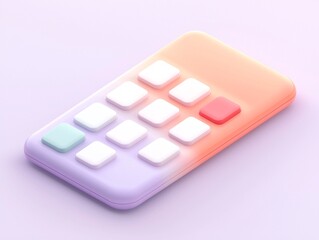 Modern Soft UI Phone with Colorful Buttons