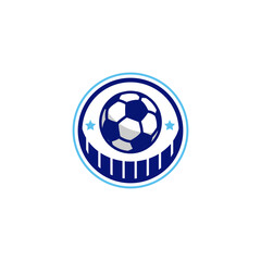 Obraz premium Soccer Football Emblem Badge in Flat Vector Icon Logo Design