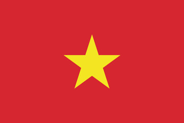 Flag of Vietnam. An illustration of the Vietnam flag. A rectangular flag. Standard size flag icon.