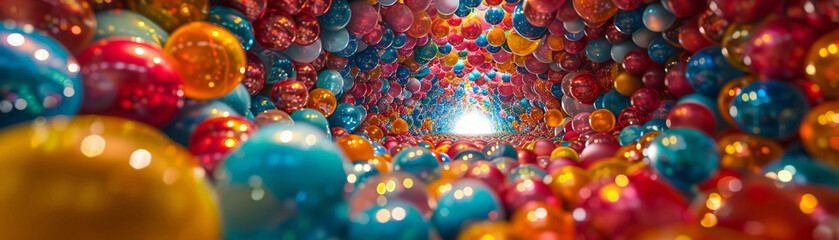 Colorful Balloons Tunnel Abstract Background