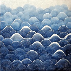 Fototapeta premium Seigaiha** Pattern - A pattern of ocean waves symbolizing strength and tranquility.