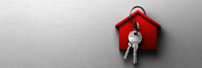 Red House Key Chain with Keys