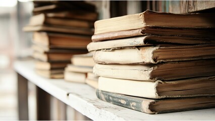 Fototapeta premium Vintage Books on a Shelf.