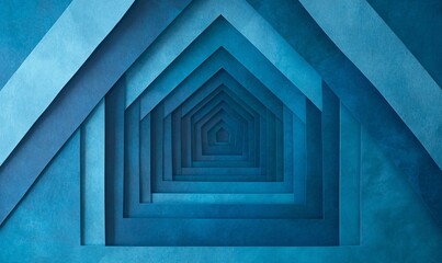 Obraz premium A captivating abstract design featuring layers of blue paper creating a three-dimensional tunnel effect, ideal for creative projects.