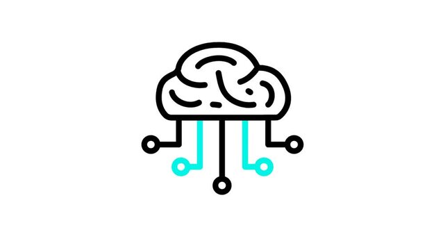 robotic brain icon animation