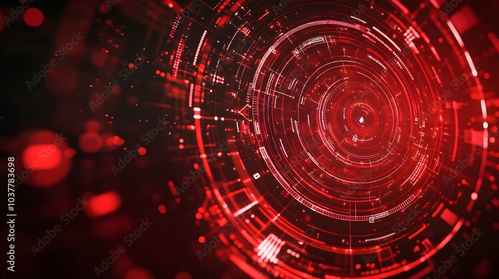Poster red technology background and abstract digital tech circle.copy space.