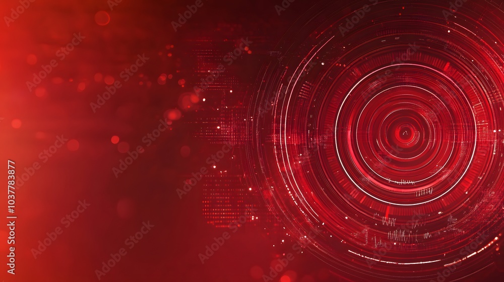 Poster red technology background and abstract digital tech circle.copy space.